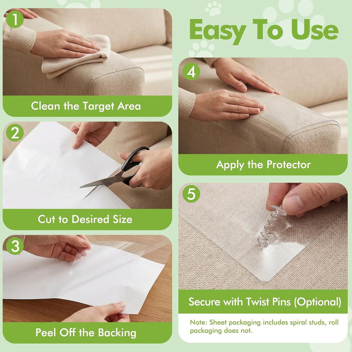Anti-Cat Scratch Furniture Protector, Single-Sided Sticky Couch Protector for Cats Claws,Cat Scratch Deterrent for Furniture Door,Cat Scratch Furniture Protectors,Cat Accessories(196.85" x 11.81" )
