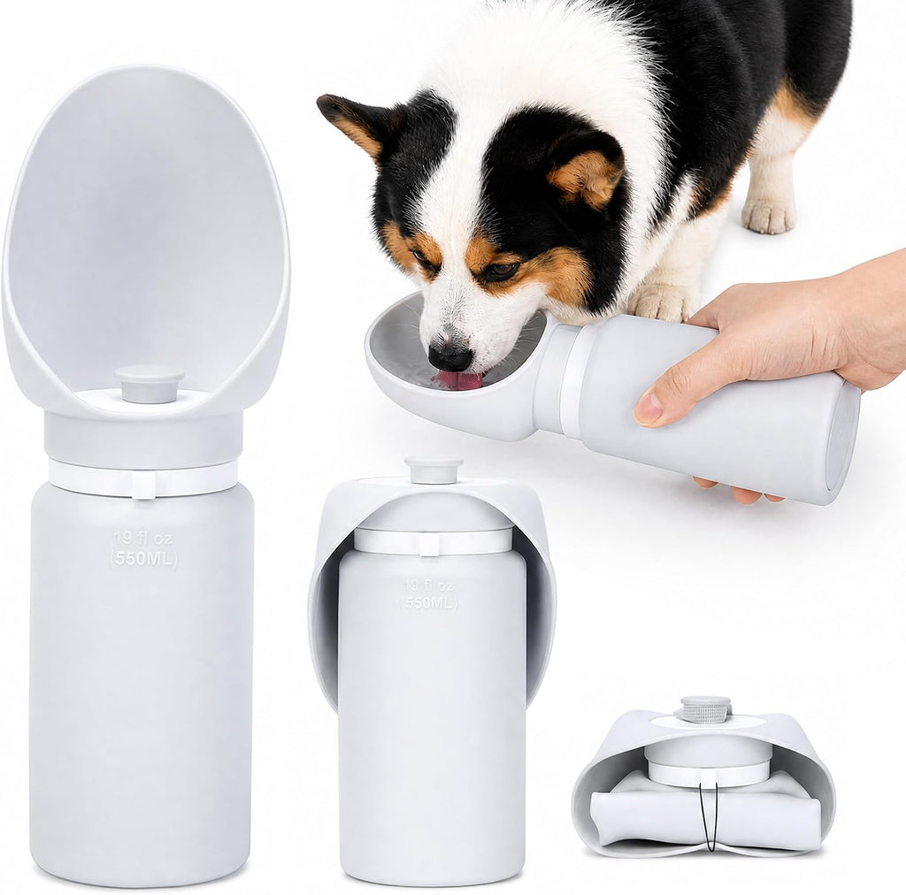 Thalirem Portable Dog Water Bottle with Foldable Bowl, Leak-Resistant