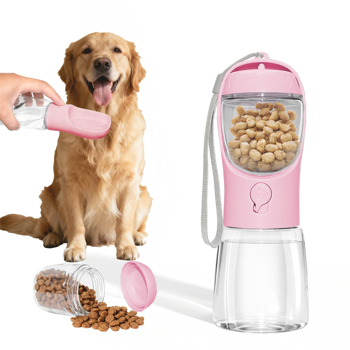 Dog Water Bottle, Widen Sink Portable Dogs Water Dispenser, Orange, 17oz