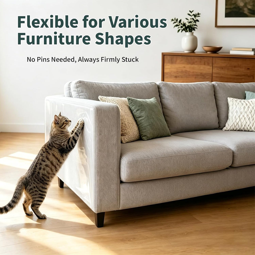 Anti Cat Scratch Furniture Protector,Thicken Vinyl 160" x 12.4"