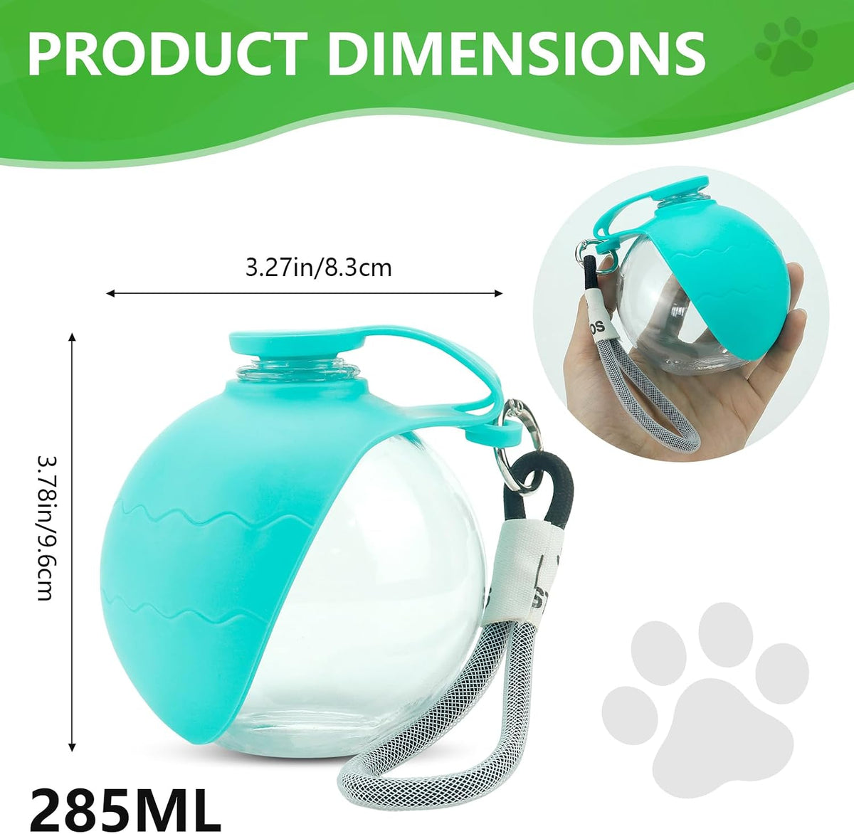 285ml Portable Plastic Pet Water Bottle Leak Proof Travel Cup
