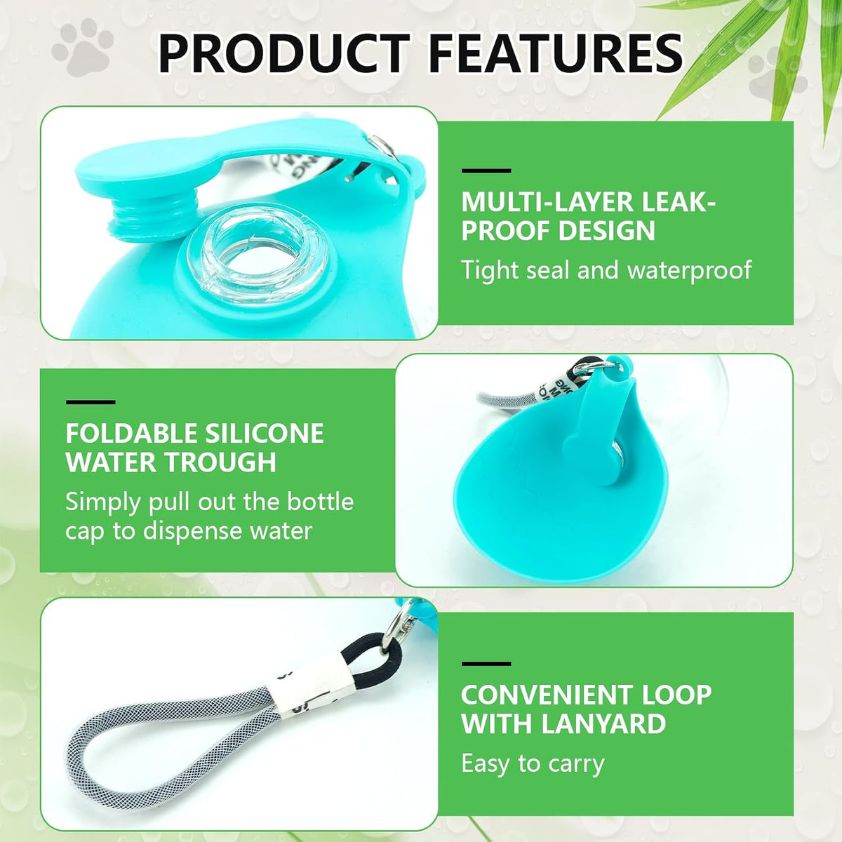 285ml Portable Plastic Pet Water Bottle Leak Proof Travel Cup