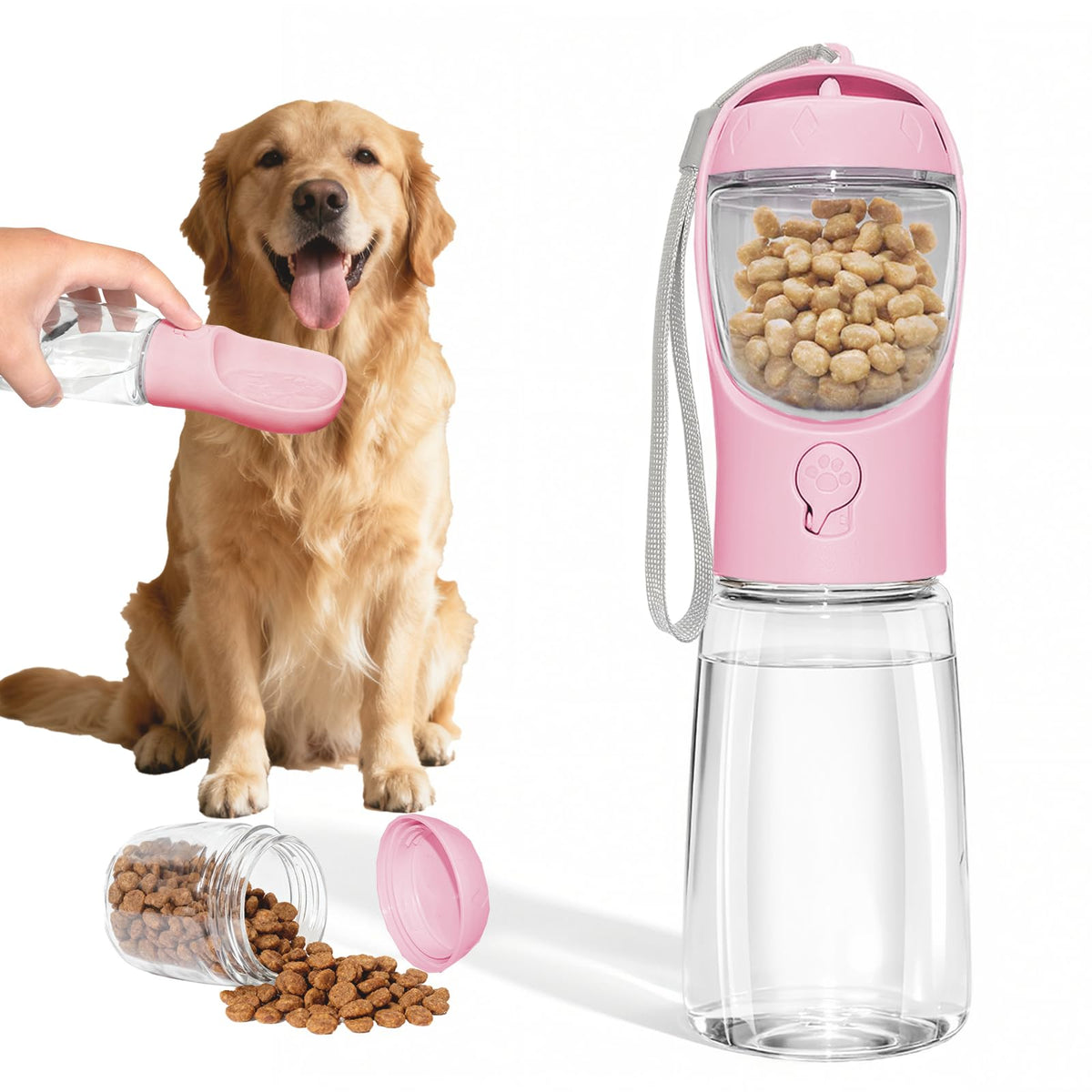 Dog Water Bottle, Widen Sink Portable Dogs Water Dispenser, Orange, 17oz
