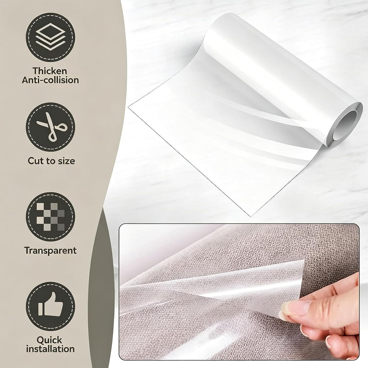 Anti Cat Scratch Furniture Protector (11.8" x 197") Single Sided