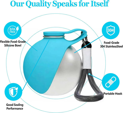 2 in 1 Portable Dog Water Bottle with Bowl for Daily Walks Hiking Travel