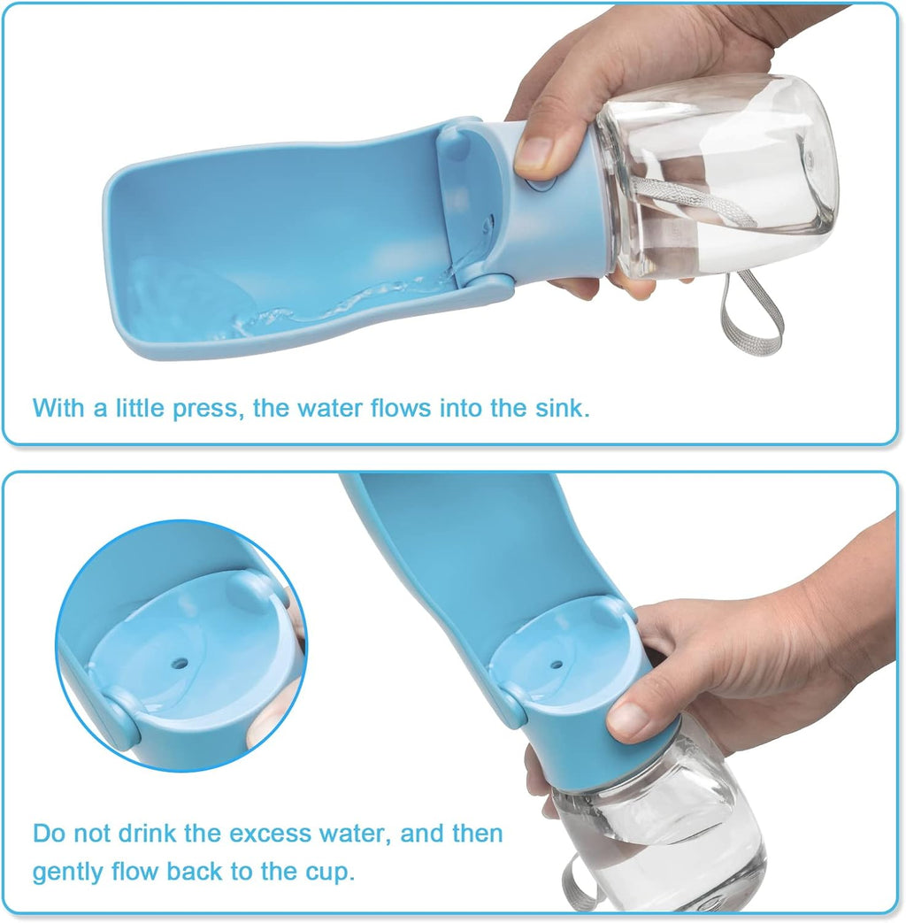 Portable Dog Water Bottle, Foldable Water Bottle for Dog, SkyBlue, 12oz