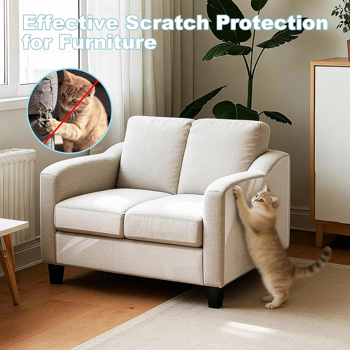 Anti Cat Scratch Furniture Protector, 161.5" x 12.4"