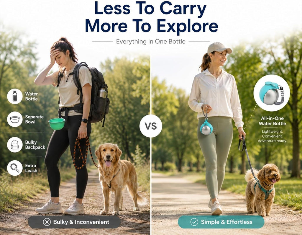 Portable Small Dog Water Bottle 2 in 1 Travel Dog Water Dispenser with Bowl