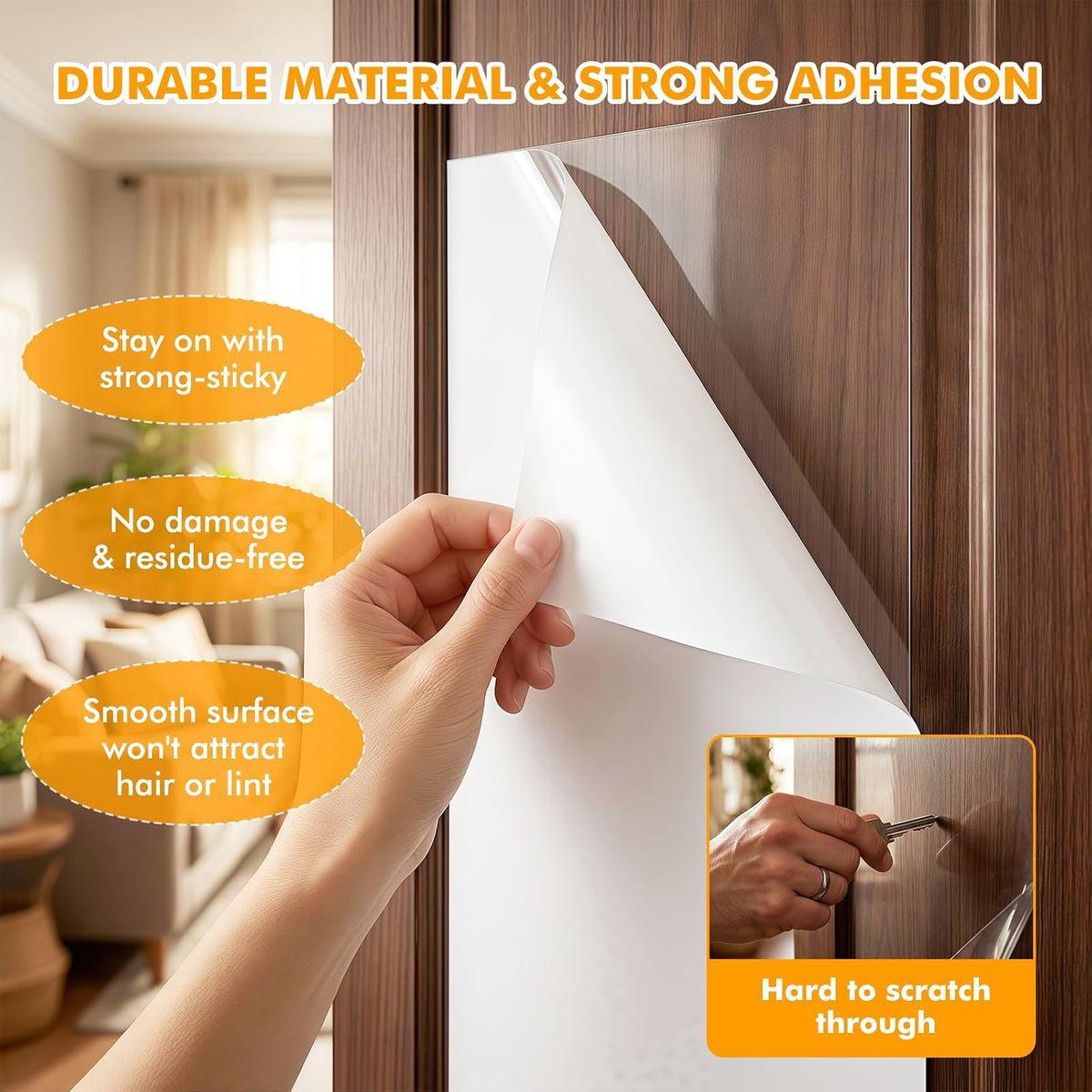 200"x12" Cat Scratch Furniture Protector, Couch Protector from Cat Claws, Heavy Duty Self-Adhesive Anti Scratch Furniture Protector for Sofa Back & Corners, Pet Furniture Guard