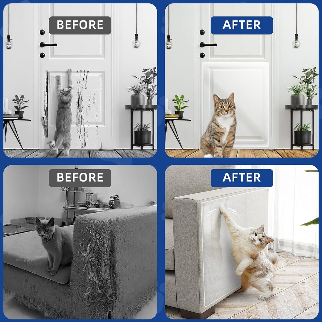 TOOSOFt Anti Cat Scratch Furniture Protector Clear Thicken Vinyl 160"x12.4"