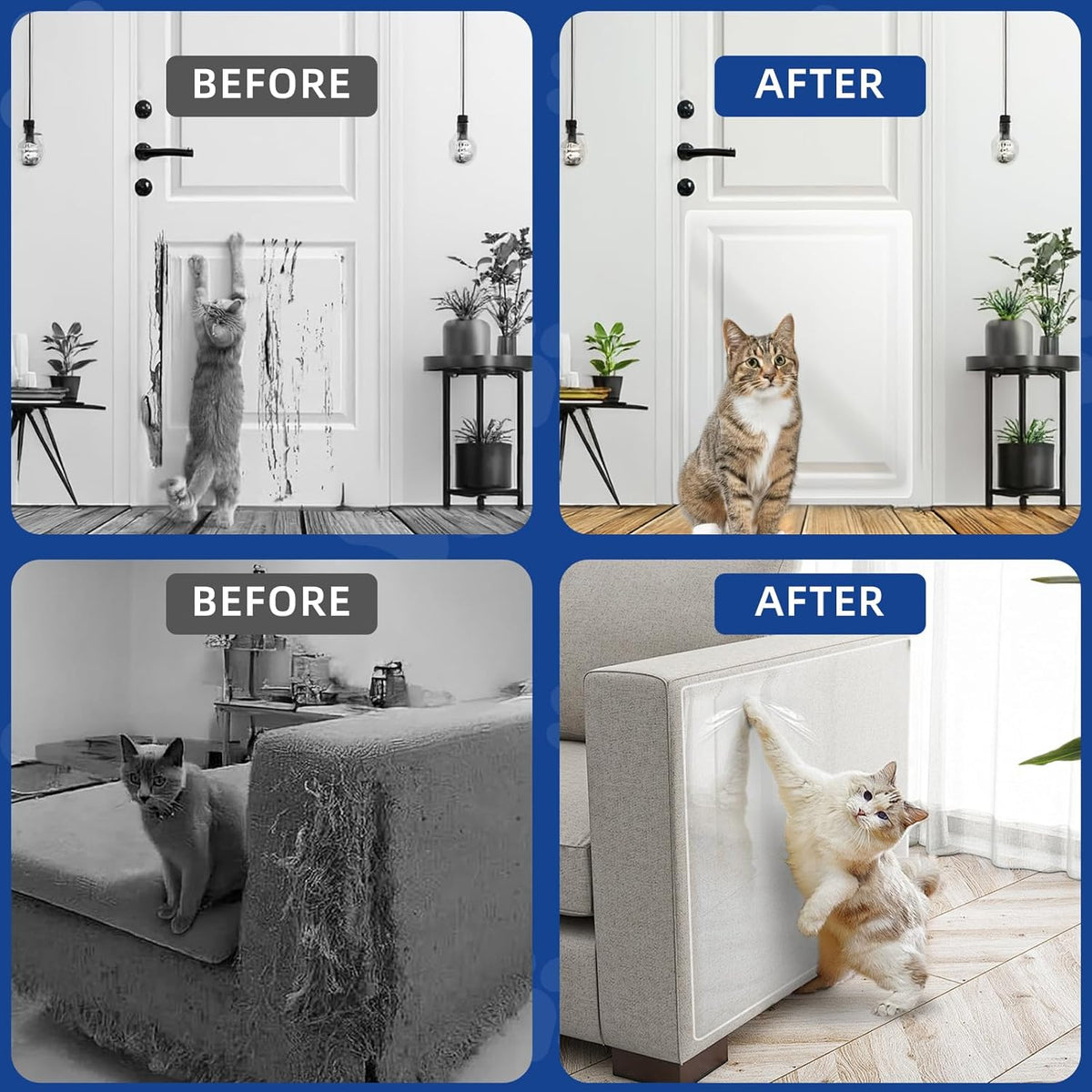 TOOSOFt Anti Cat Scratch Furniture Protector Clear Thicken Vinyl 160"x12.4"