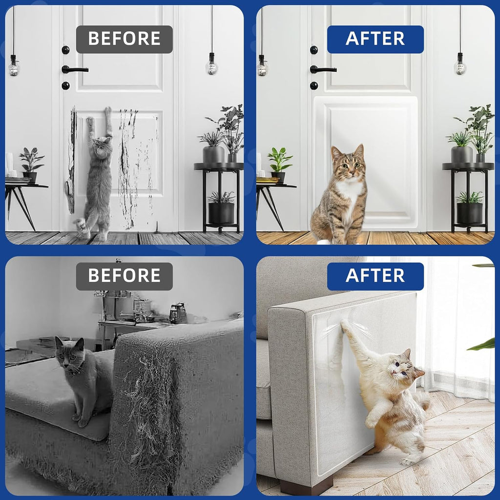 TOOSOFt Anti Cat Scratch Furniture Protector Clear Thicken Vinyl 160"x12.4"