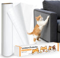 Anti Cat Scratch Furniture Protector: Thick Sticky Cat Proof Couch Cover 196.8" x 11.8" Clear Vinyl Dog Scratching Deterrent Tape for Door Sofa Wall Corner