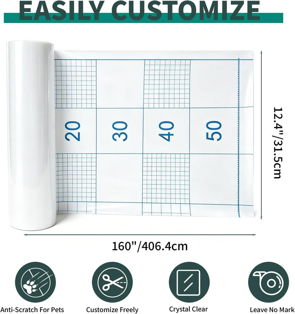 Anti Cat Scratch Furniture Protector,Thicken Vinyl 160" x 12.4"
