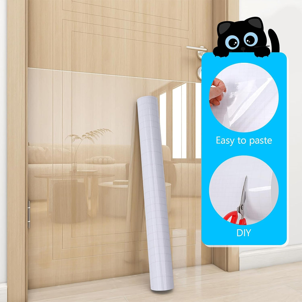Anti Cat Scratch Furniture Protector, New Couch Protector from Cats Claws, Cat Protection for Furniture, Walls, Doors with Pocket Knife, Scraper, Tape(7.87" x 118")
