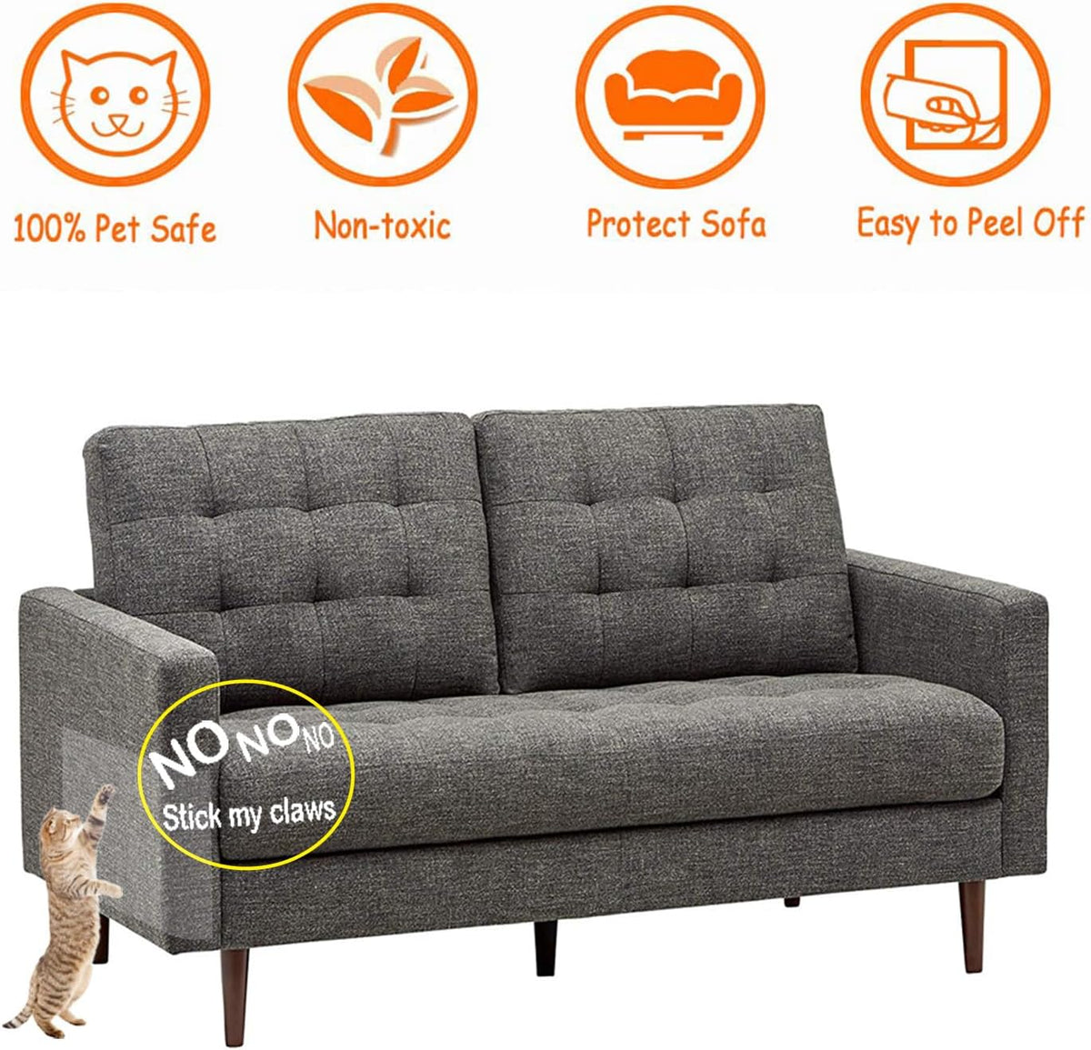 CAILENIFDC Anti Cat Scratch Tape for Furniture10pcs Clear Double Sided Tape