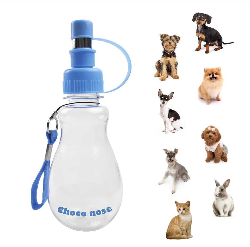 Choco Nose No-Drip Portable Travel Water Bottle for Small Dogs & Cats - Lockable Leak-Proof Design Prevents Spills in Bags & Cars, Outdoor Feeder for Puppies & Toy Breeds, 8 fl oz (C258)