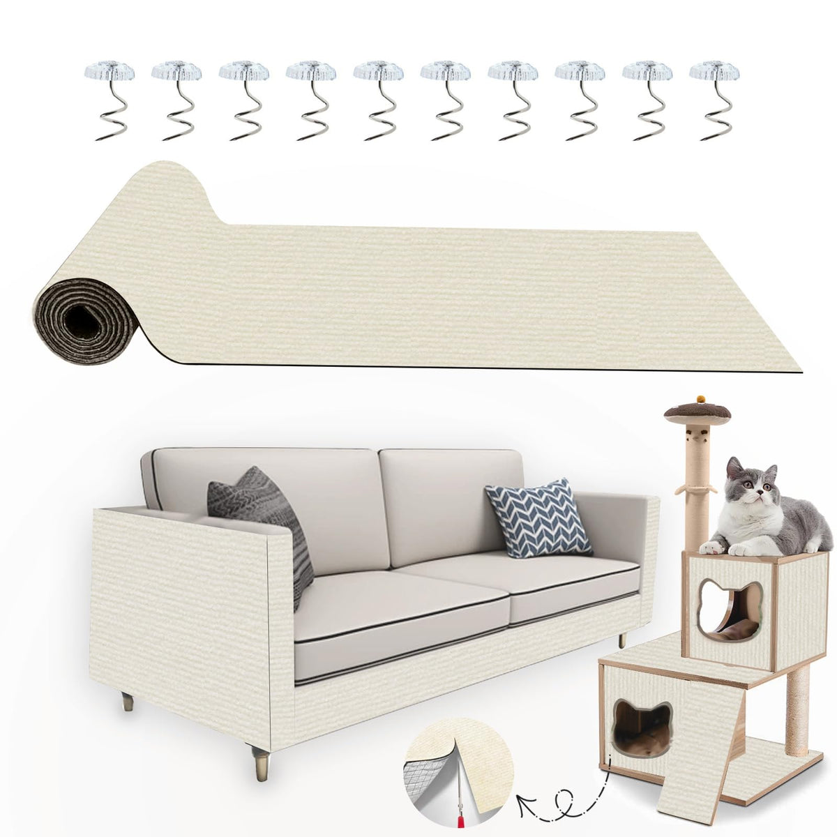 Cat Scratch Furniture Protector Tape, Anti Scratch Couch Guard