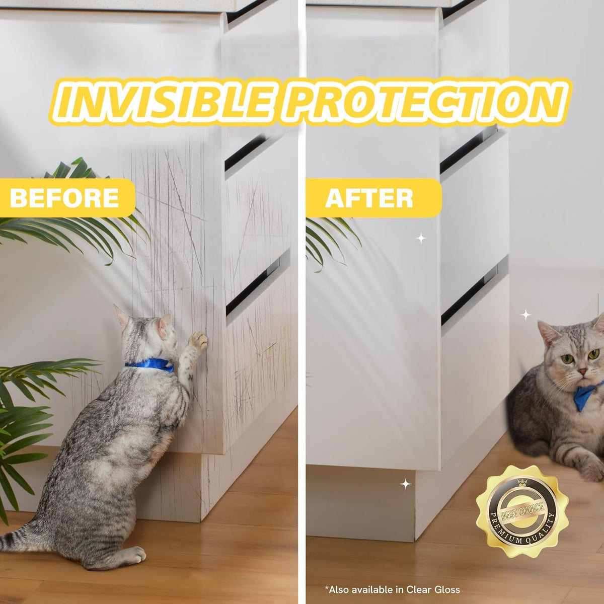 yongjoy Cat Scratch Furniture Protector, 158" x 11.8" Clear Tape