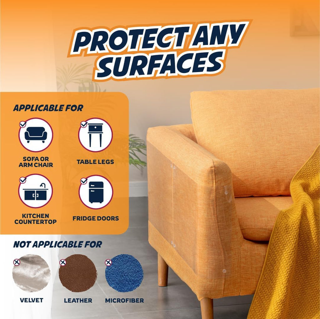 Panther Armor Cat Furniture Protector, 8 Matte Sheets with Twist Pins