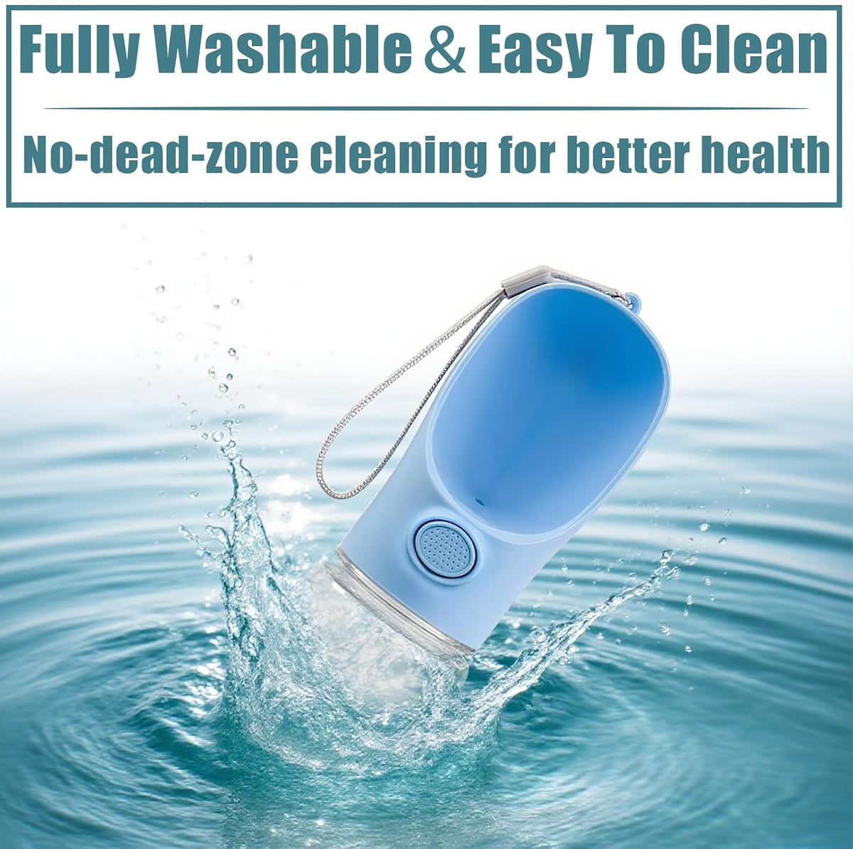 Bestac Pet Travel Water Bottle - Portable Dog&Cat Water Cup, One-Hand Operation, Lightweight & Leak-Proof, BPA-Free, Compatible with Most Gear, Ideal for Walking, Camping & Travel (Blue, 350ml)