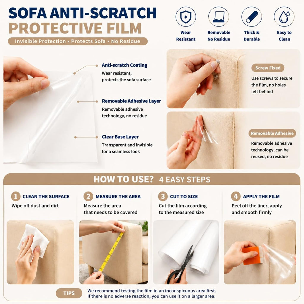 Cat Scratch Furniture Protector Tape, Anti Scratch Couch Guard