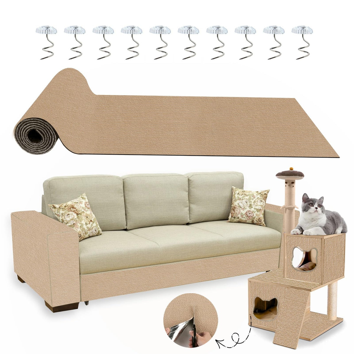 Cat Scratch Furniture Protector Tape, Anti Scratch Couch Guard