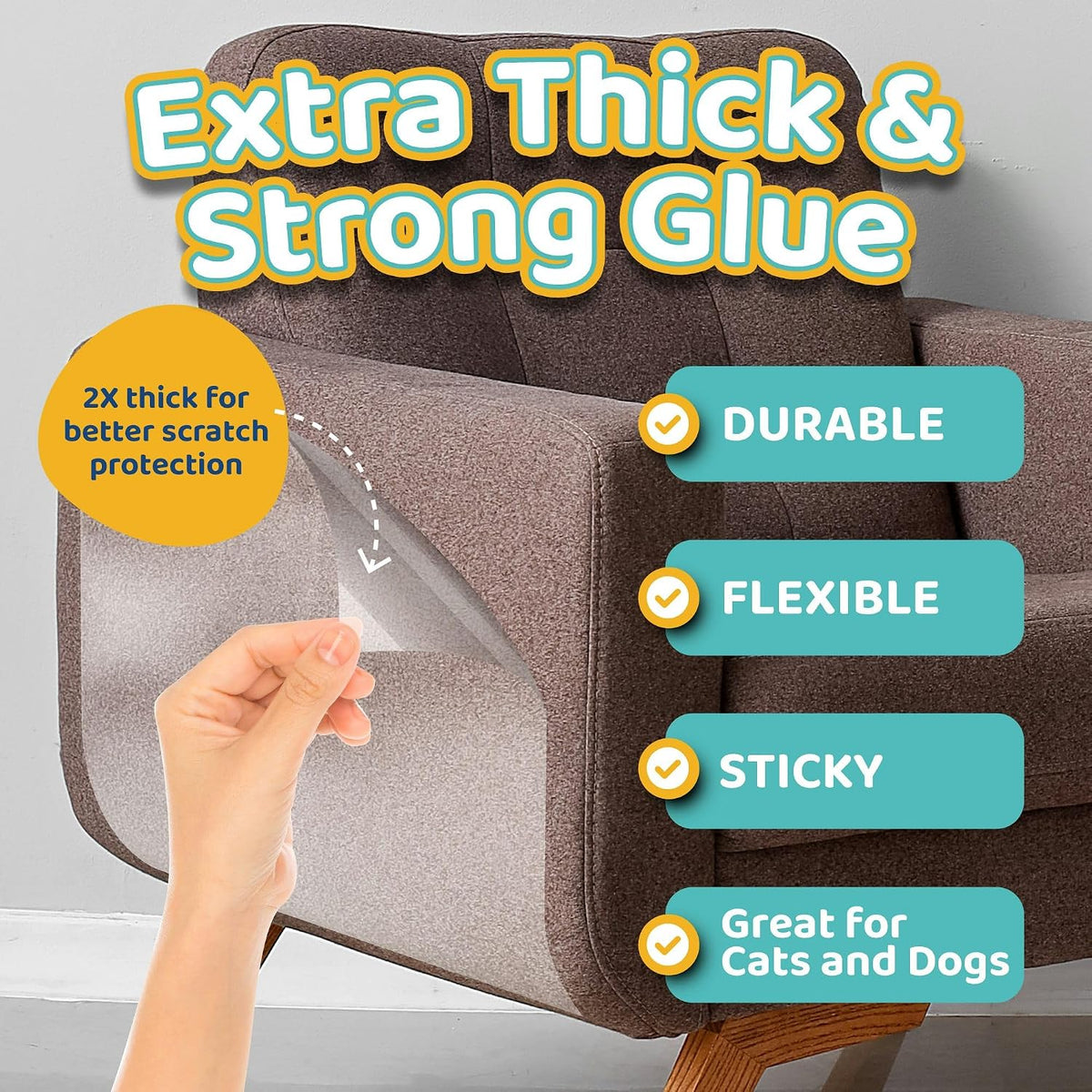 Extra-Thick BPA-Free Cat Scratch Furniture Protector