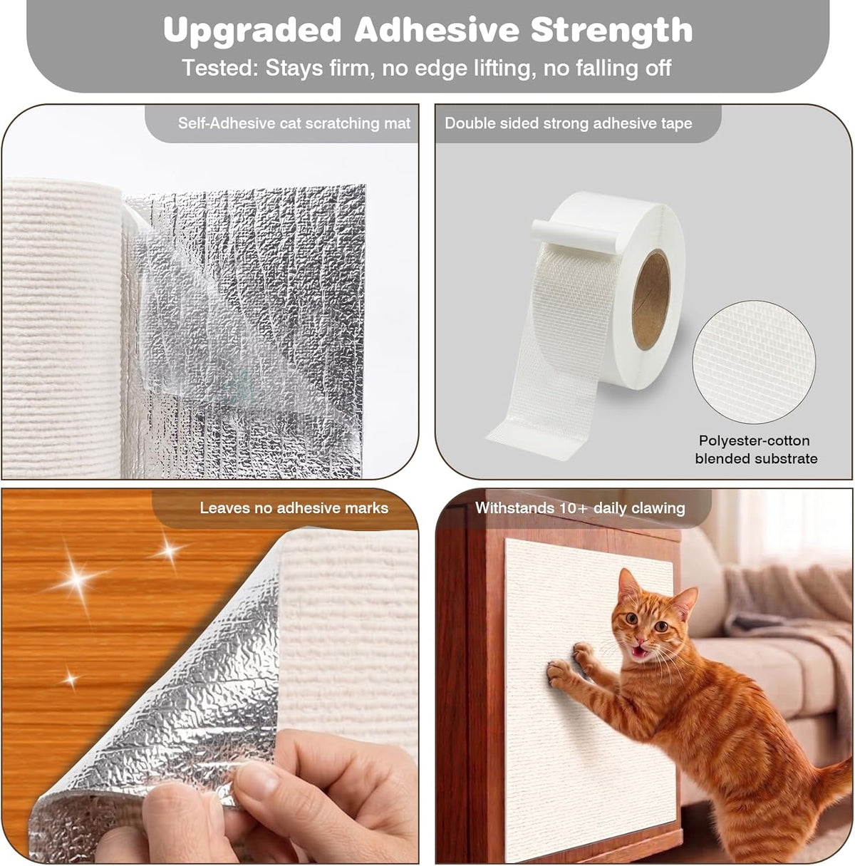 Cat Scratch Furniture Protector: 39.3"x15.8" High Self-Adhesive