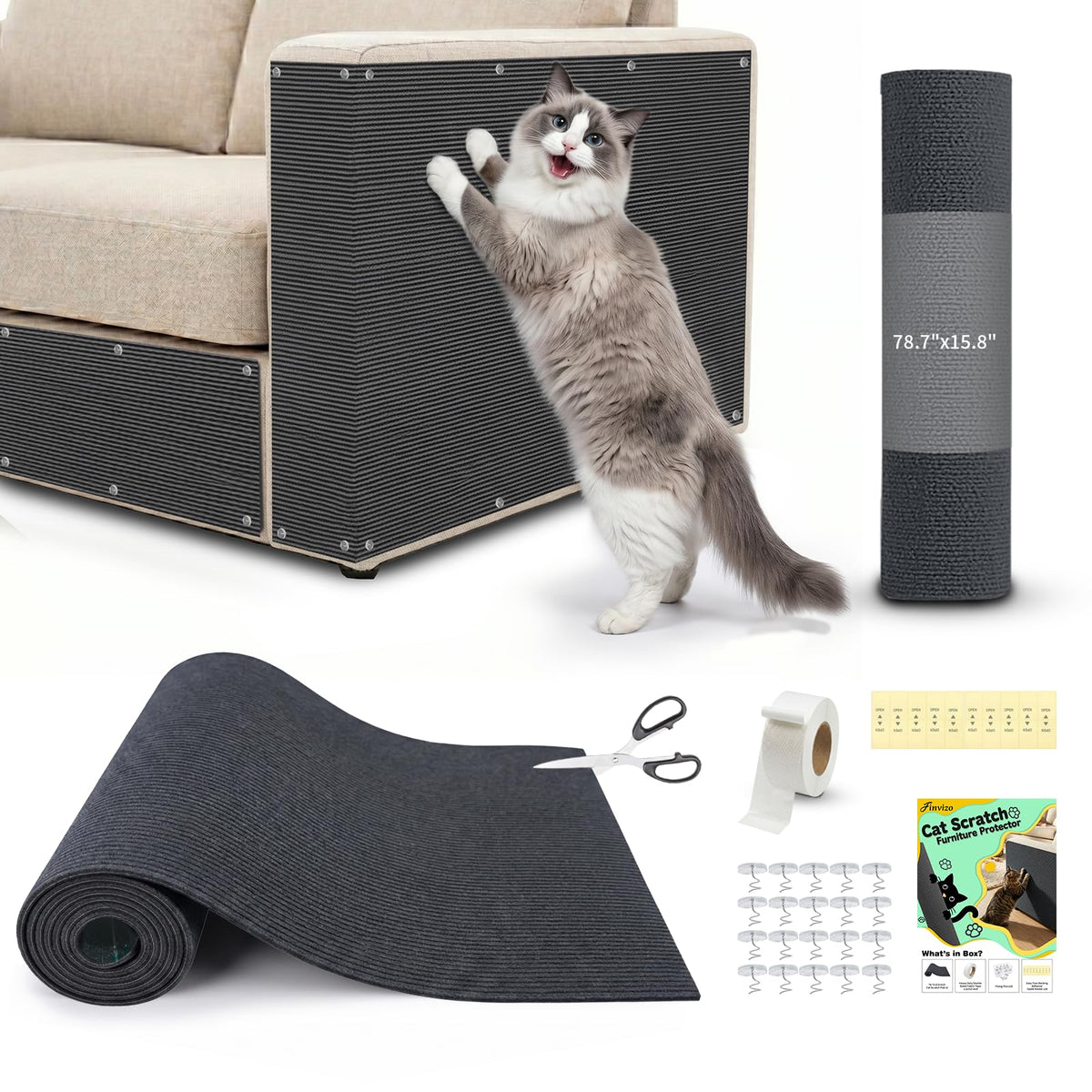 Cat Scratch Furniture Protector: 39.3"x15.8" High Self-Adhesive