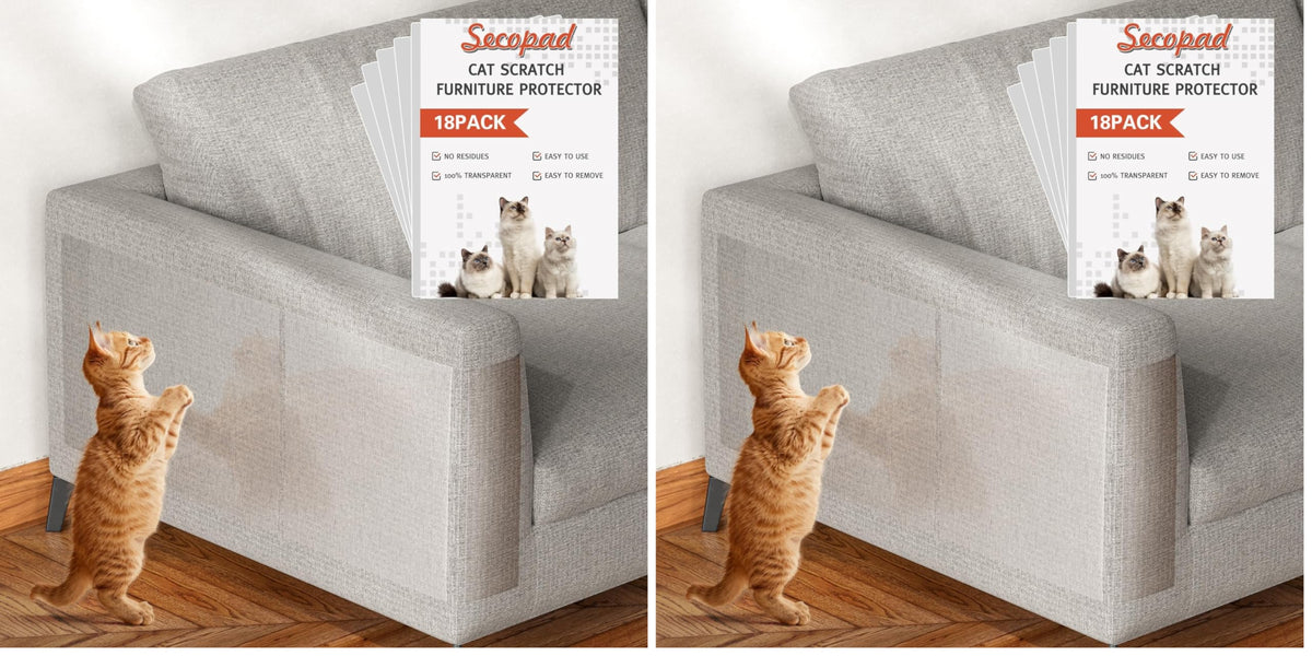 Secopad 18 PCS Cat Scratch Furniture Protector, Couch Protector, 17IN