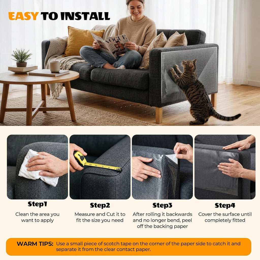 200" x 16.5" Anti Cat Scratch Furniture Protector Single-Sided