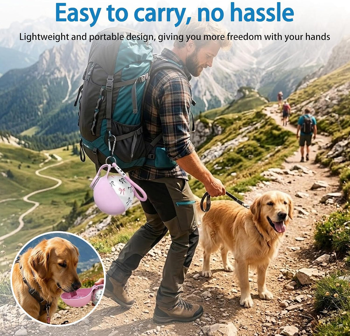 Portable Pet Water Bottle & Collapsible Dog Bowls, Spill Proof Water Dispenser, Cat Food Container & Dog Treat Holder, Small Size Pet Supplies Travel Accessories for Puppy