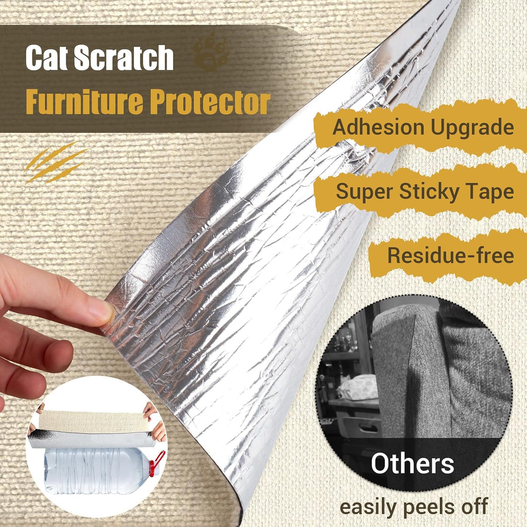 Cat Scratch Couch Protector, 90"x16" Trimmable Anti-Scratch with Grid Tape