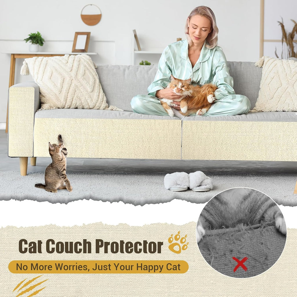 Cat Scratch Couch Protector, 90"x16" Trimmable Anti-Scratch with Grid Tape