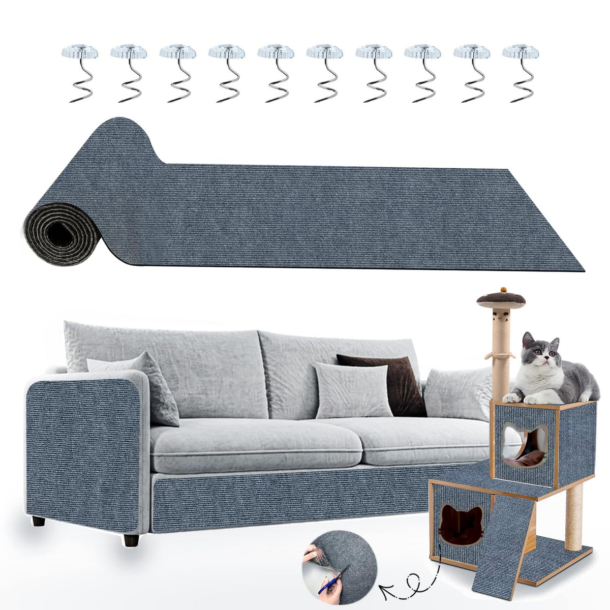 Cat Scratch Furniture Protector Tape, Anti Scratch Couch Guard