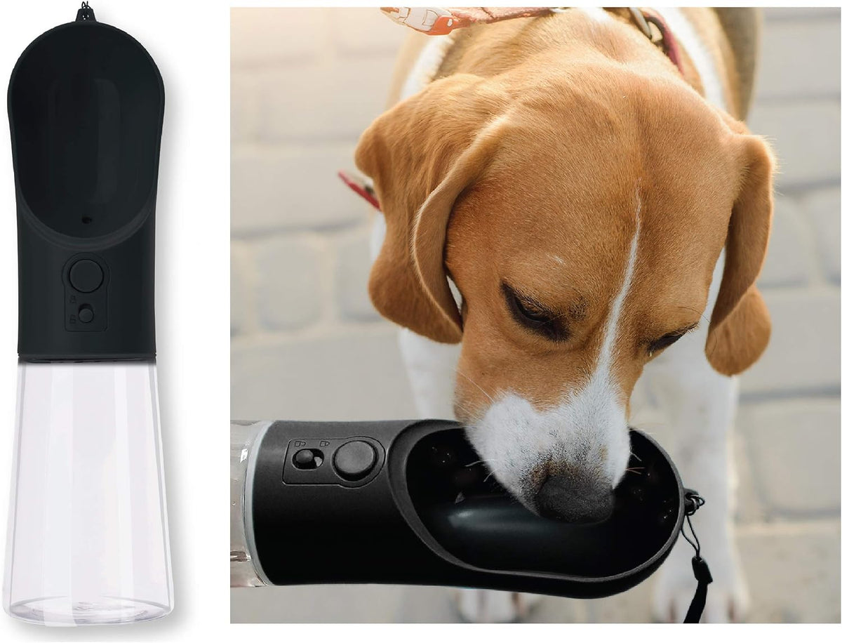 Portable PET Travel DOG on-the-go CAT WATER BOTTLE. Best Leak-Proof Water fountain for small cats, dogs. 12oz
