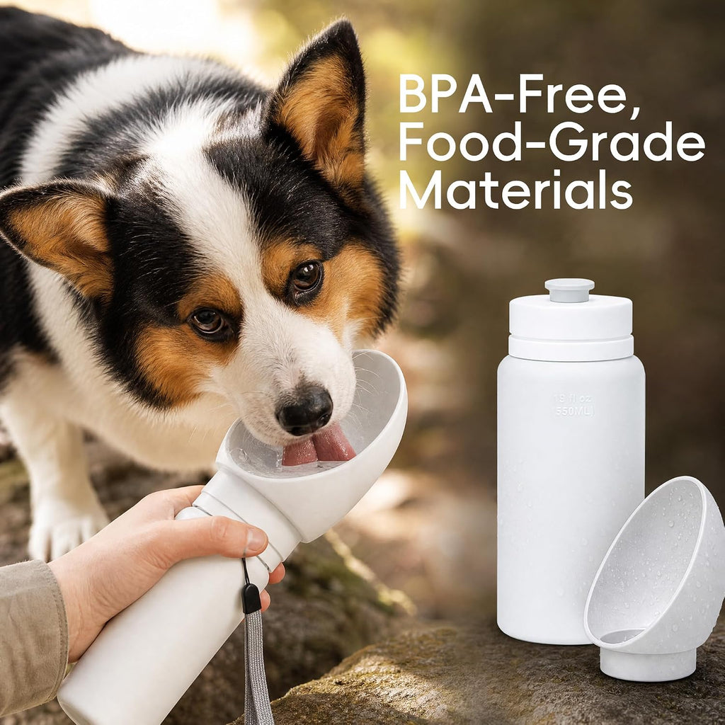 Thalirem Portable Dog Water Bottle with Foldable Bowl, Leak-Resistant