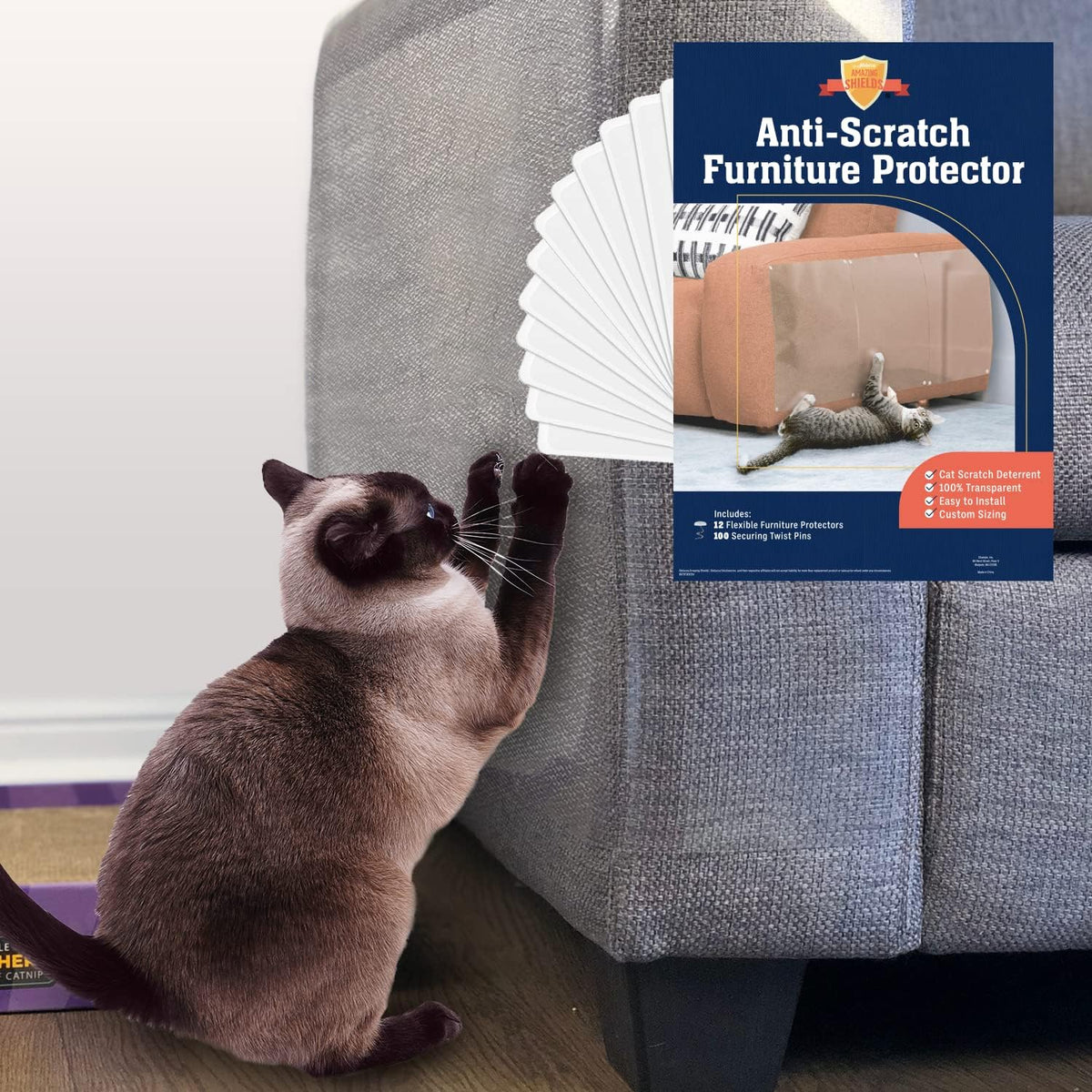 Stelucca Amazing Shields Cat Scratch Furniture Protector - 6 Pack XL