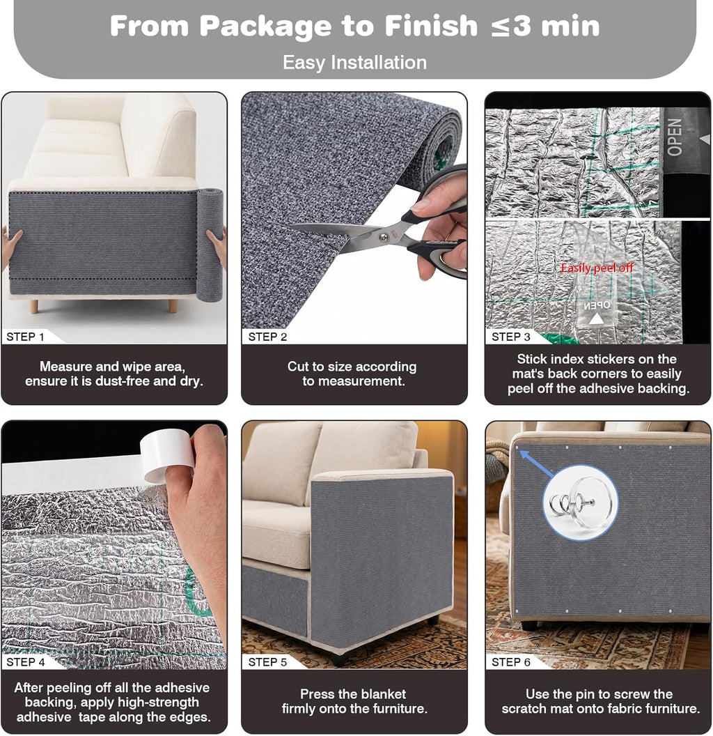 Cat Scratch Furniture Protector: 39.3"x15.8" High Self-Adhesive