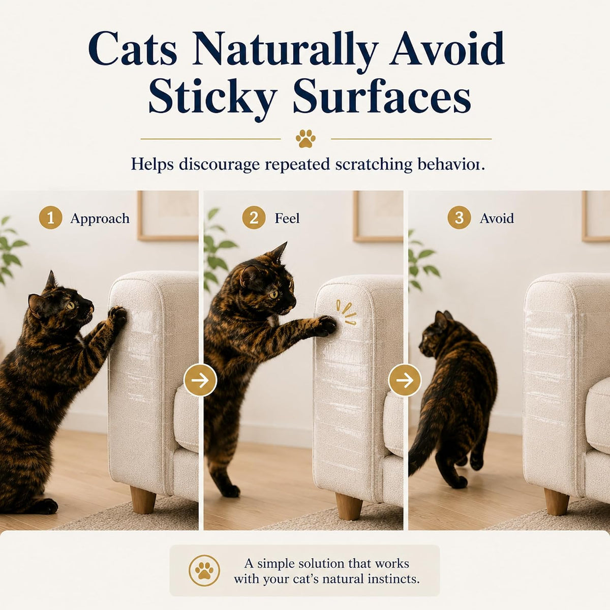 4" x30' Furniture Protector for Cats, Cat Scratch Deterrent Tape for Couch & Sofa, Clear Anti Scratch Furniture Protection, Protect Carpet, Door & Wall, Residue-Free