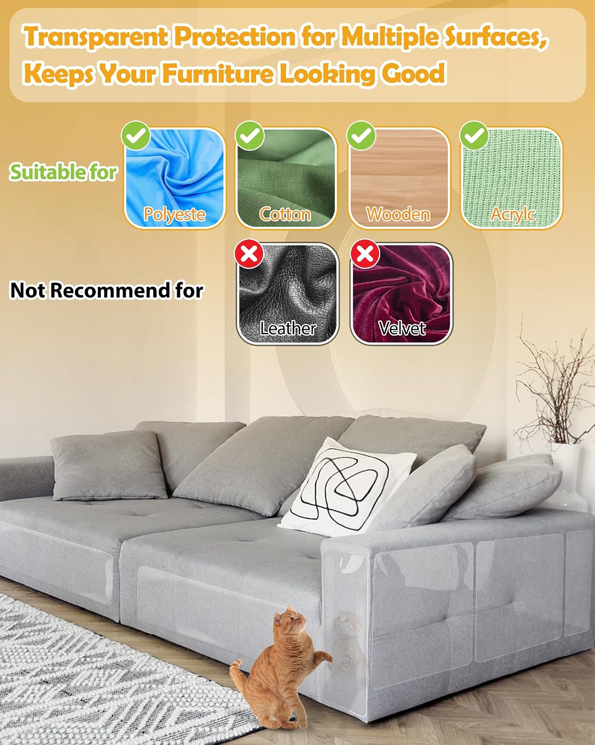 Thickend Cat Scratch Couch Furniture Protector -12 Pack