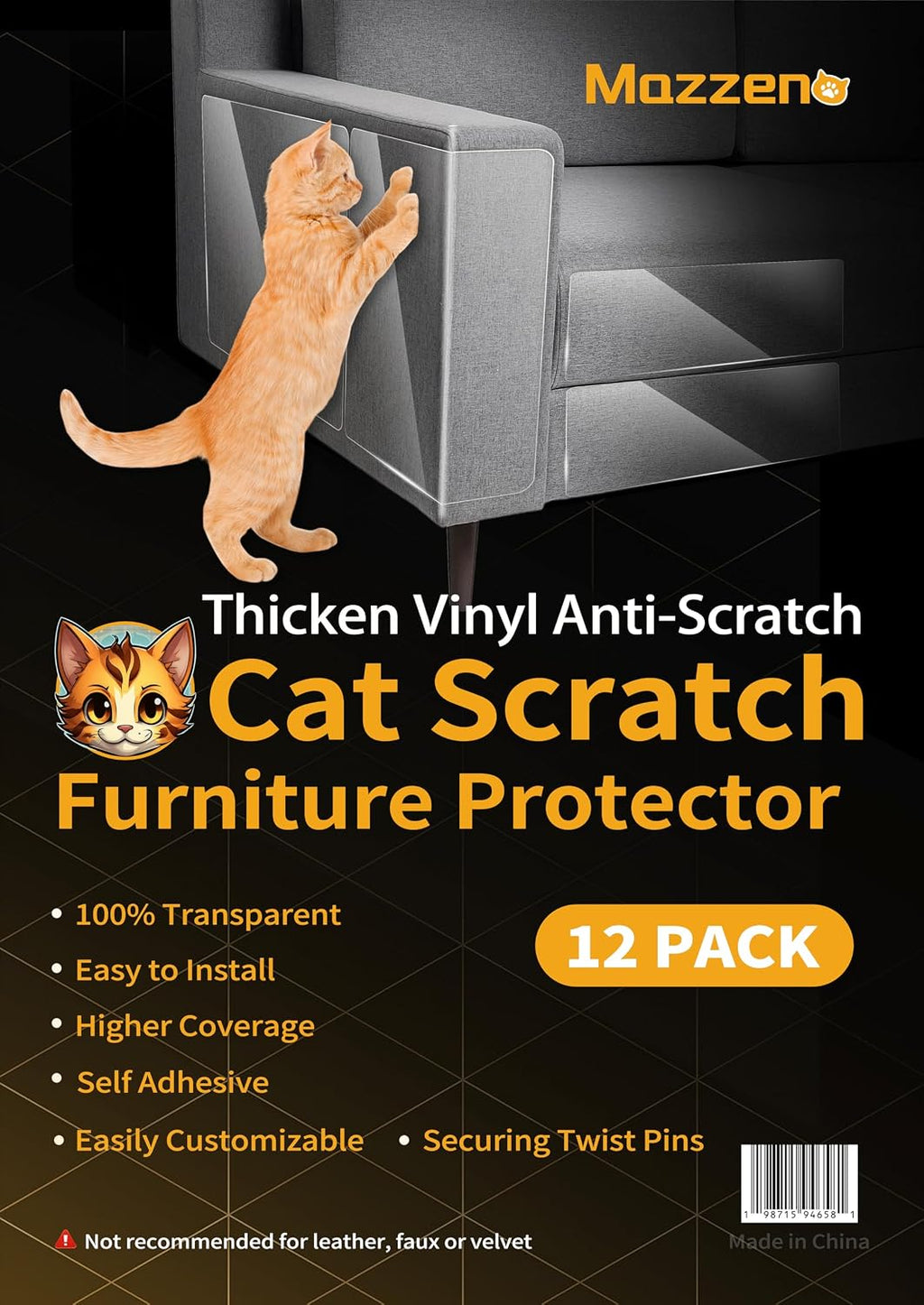 Thickend Cat Scratch Couch Furniture Protector -12 Pack