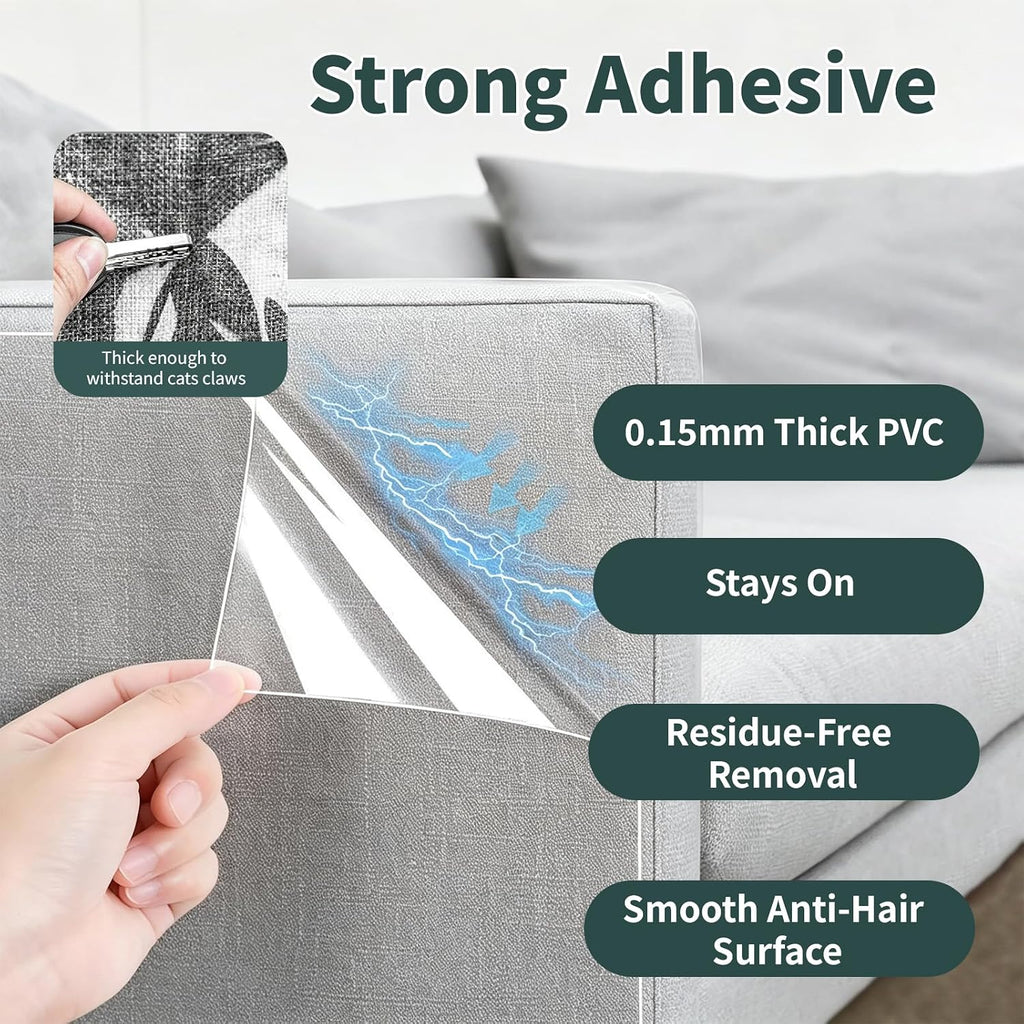 Anti Cat Scratch Furniture Protector,Thicken Vinyl 160" x 12.4"