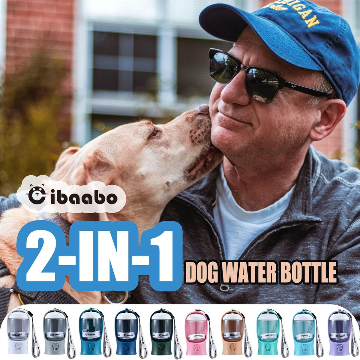 Cibaabo Dog Water Bottle Portable with Food Container & Filter for Travel