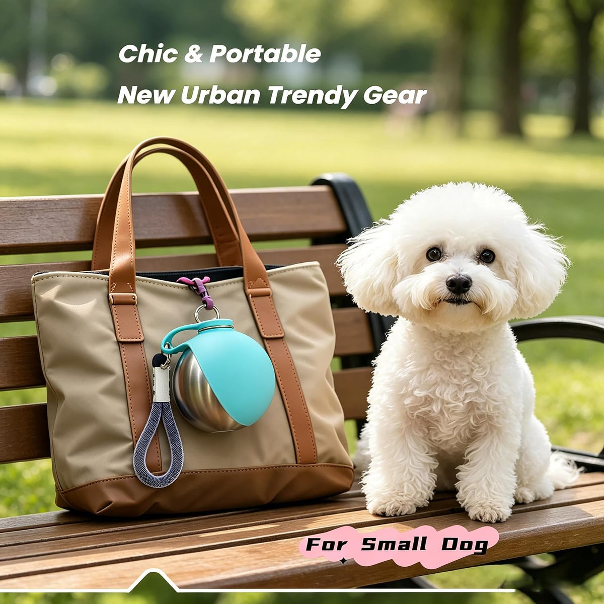 2-in-1 Dog Water Bottle - Portable Pet Travel Flask with Bowl -Blue