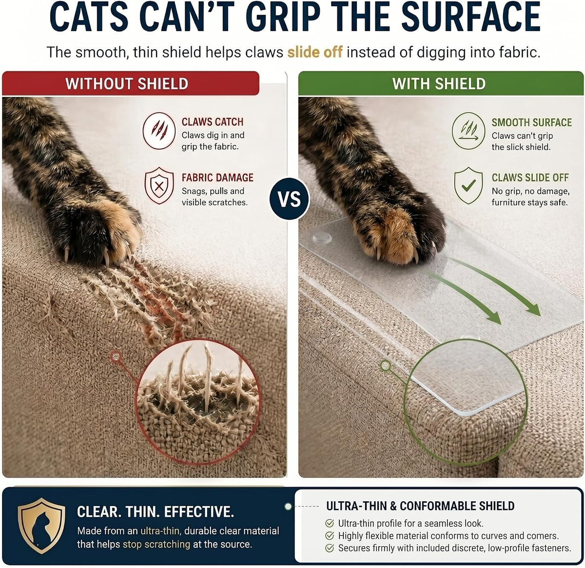 Stelucca Amazing Shields Cat Scratch Furniture Protector - 6 Pack XL