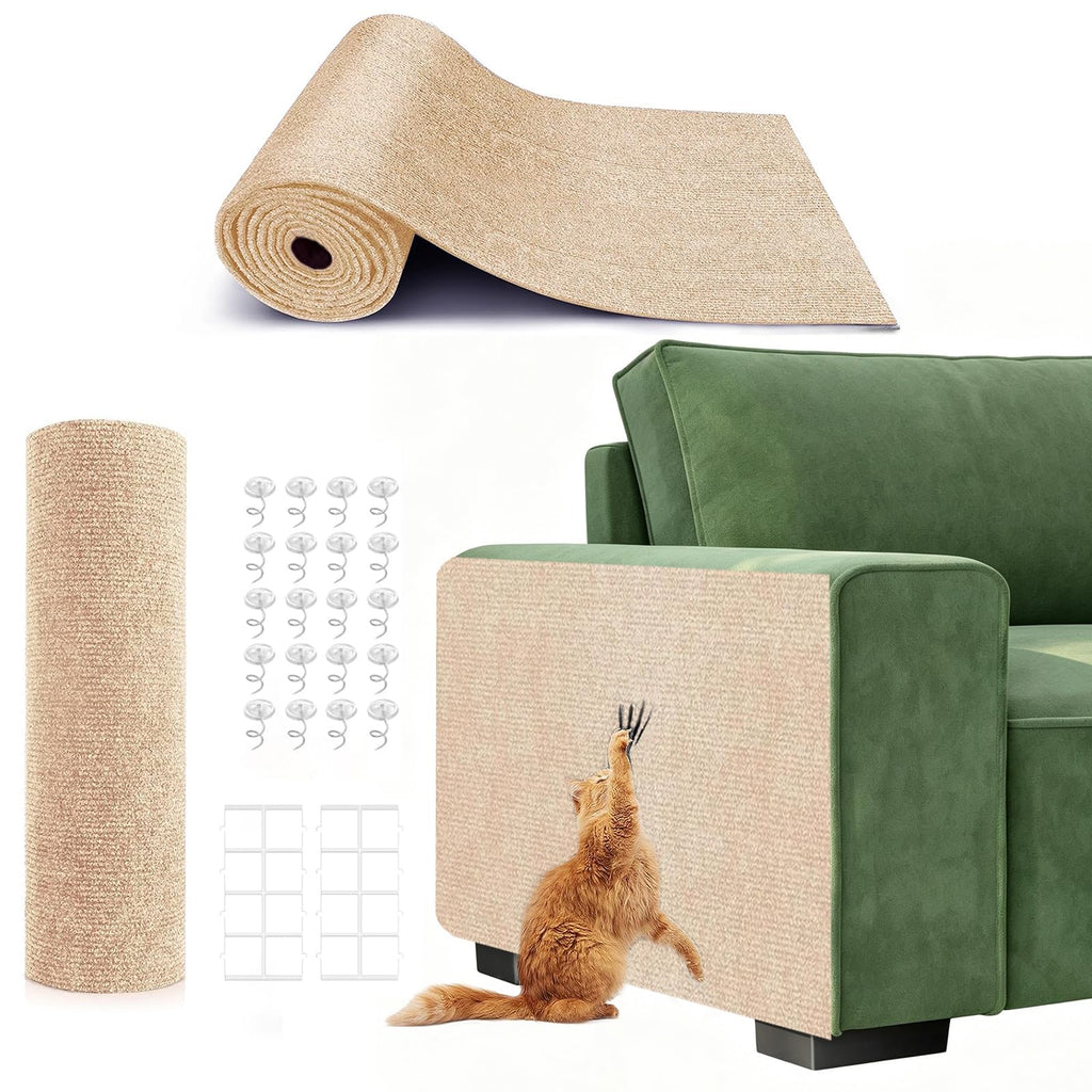 Self-Adhesive Cat Scratching Mat, Durable Couch Protector from Cat Claws