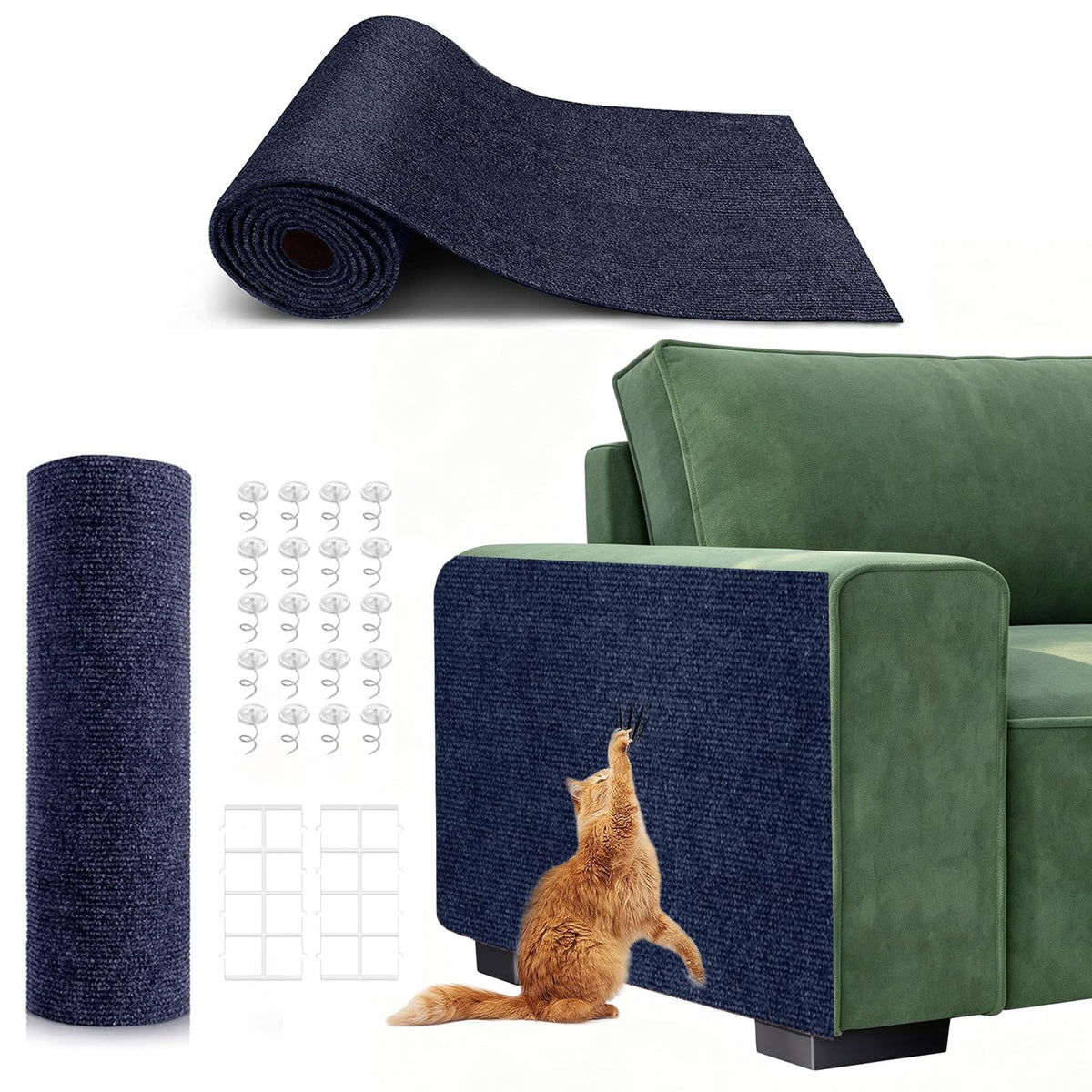 Self-Adhesive Cat Scratching Mat, Durable Couch Protector from Cat Claws