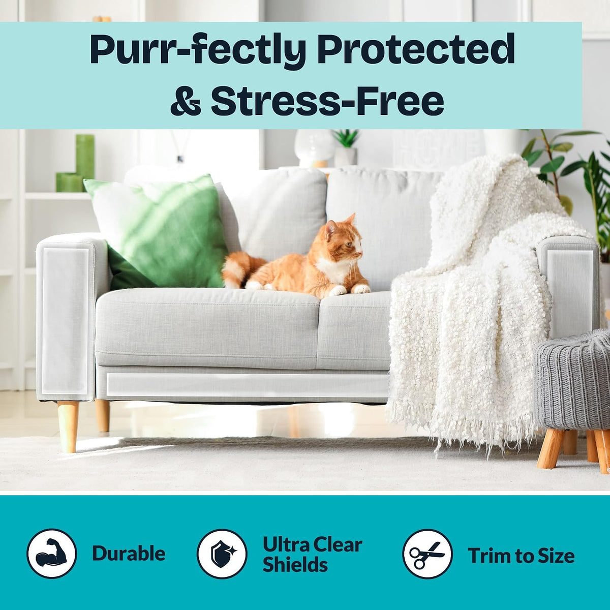 Reli. Cat Scratch Furniture Protector | Couch Anti-Scratch Sheets | 14 Pack